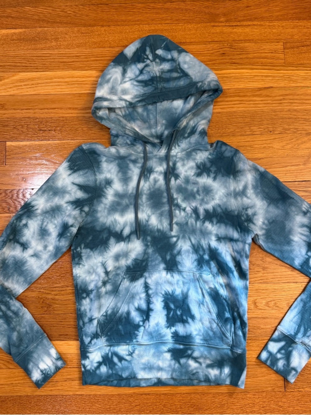 Athleta Sundown Tie Dye Hoodie Sweatshirt in Blue/Teal - Size XXS